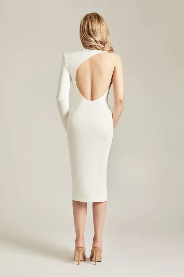Elvia Dress Sleeve Midi Dress (Off White) (Copy) - Image 6