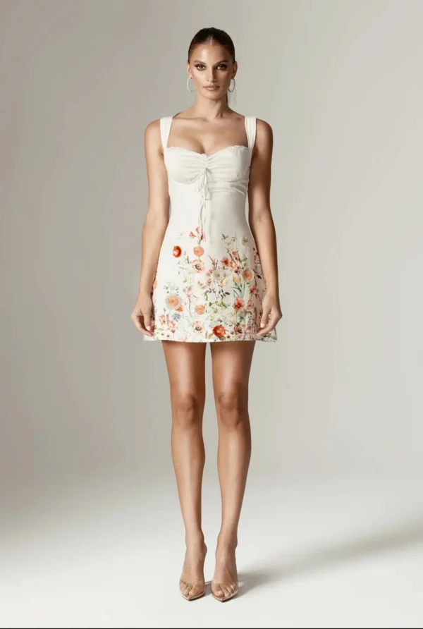 Keisha Cotton Mini Dress – Floral Print